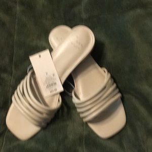 New A New Day Off White Jane Strappy Sandal 7.5